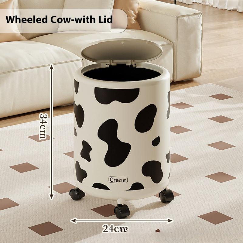 15L Trash Can with Pulley  Anti-odor Trash Bin with Lid Wastebasket Kitchen Bathroom Large Capacity Garbage Can