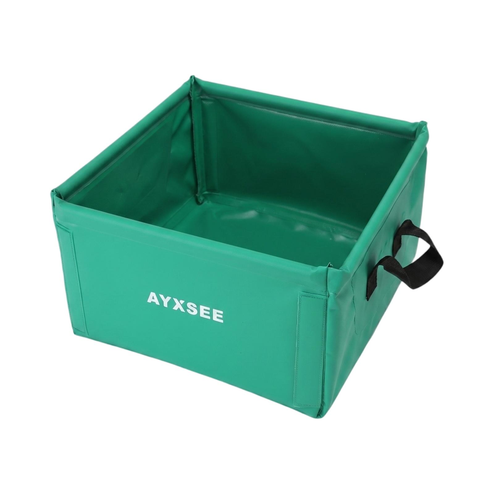 

Collapsible Square Basin Portable Foldable Water Container Durable Waterproof Travel Camping Foot Bath Basin for Fishing Car Washing one size зелёный