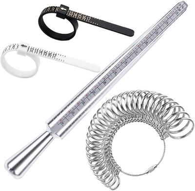 US Ring Sizing Kit,Gauge Set with Measuring Tool,Sizes 0-15 Steel Ring Mandrel.Finger Sizer1-13 with Half Size,Measuring Wedding Rings