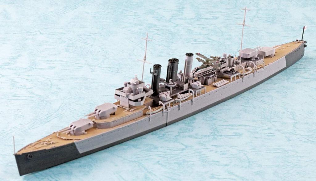 Aoshima Bunka Kyozai Waterline Series 808 British Heavy Cruiser Dorsetshire Plastic Model 1/700 No.
