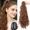 Water Wave Fluffy Long Curly High Wig Ponytail with Small Claw Clip