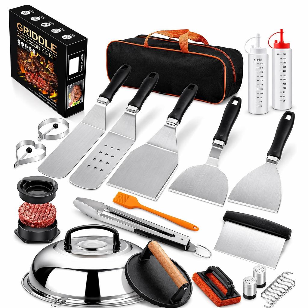 35-Piece Stainless Steel BBQ Tool Set - Outdoor Grill Spatula & Cooking Tools