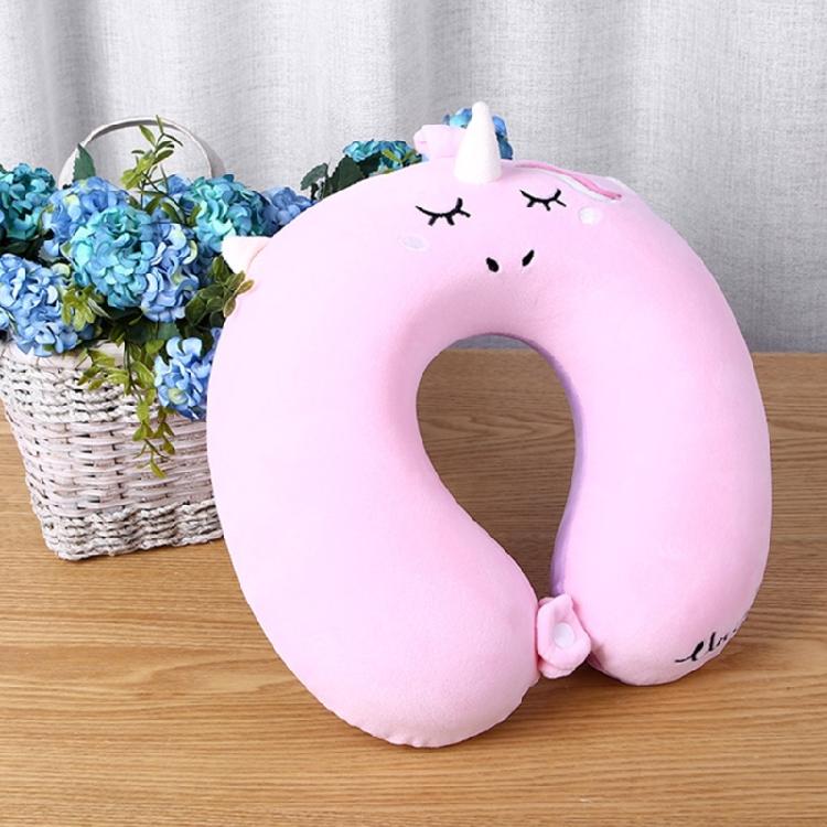 Cuscino da Viaggio a Forma di U Cuscino in Memory Foam Animale Peluche Poggiatesta Supporto per il Collo