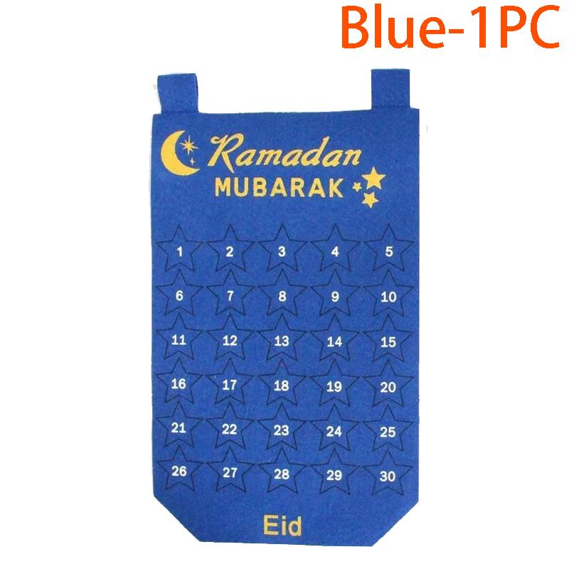2026 Ramadan Countdown Calendar Felt Board Eid Mubarak Decor Muslim Party Decoration Craft Eid Al Adha Ornament Gift