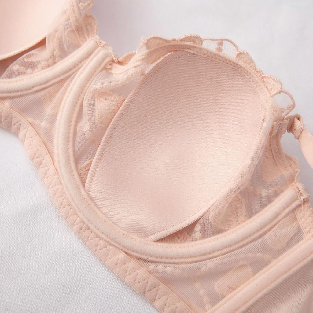 Women's Underwear Summer Butterfly Embroidery Bra Breathable Rabbit Ear Mold Cup Anti Sagging Bra