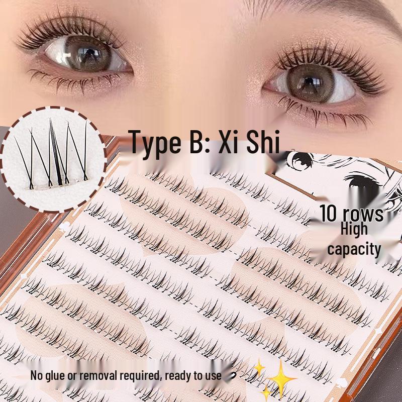 

JONBOS Самоклеящиеся накладные ресницы - Натуральные пучки нижних ресниц (10 рядов)