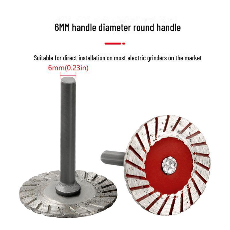 Elektrischer Schleifer für kleine Scheiben zum Steinschnitzen, 4 cm, mit Sägeblatt am Griff – perfekt für Trockenschnitte und Beschriftungen auf Steinstücken