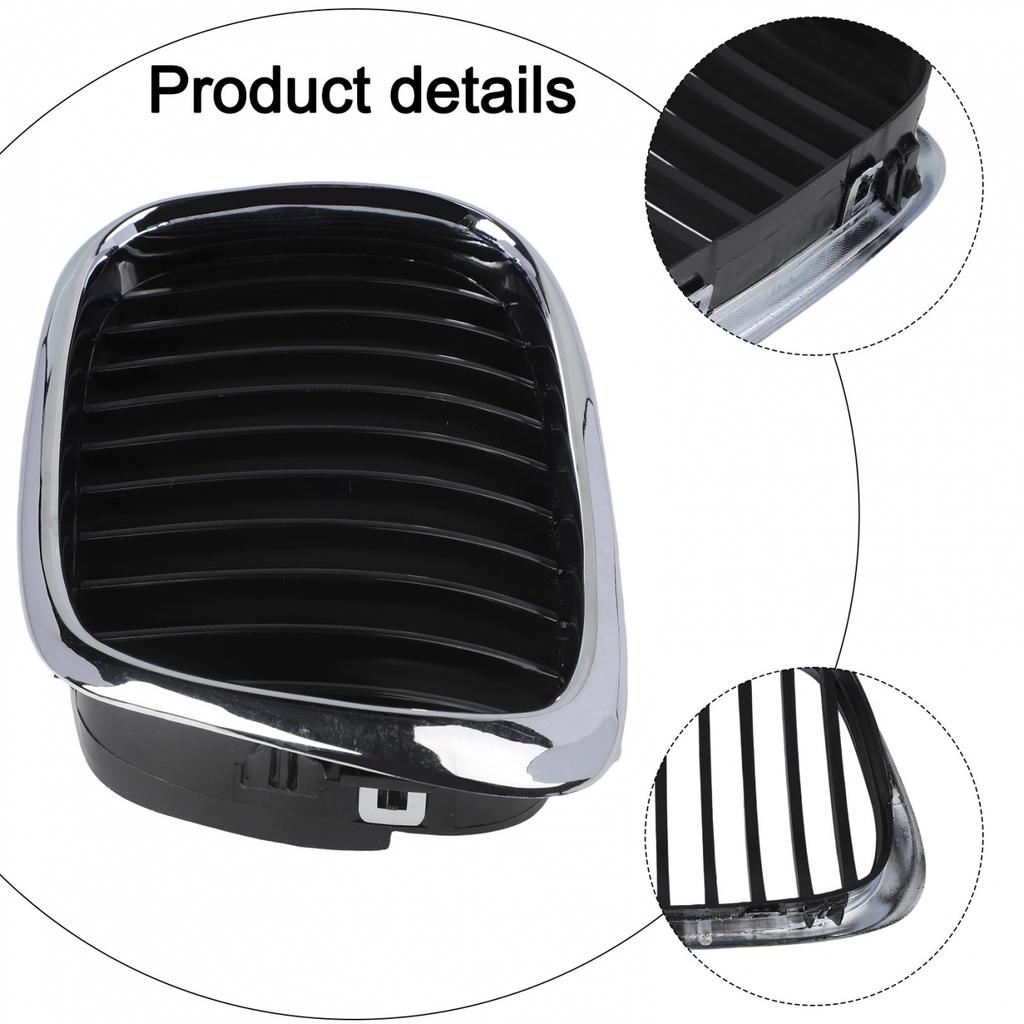 Stylish Appearance Chrome Black Grille ABS Material