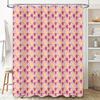 Cute Pink Strawberry Floral Shower Curtain Waterproof Farmhouse Bathroom Decor Set