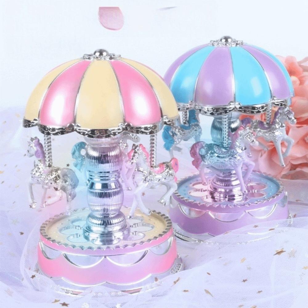 Cartoon Carousel Music Box Exquisite Horse Music Box Fantasy Carousel Ornaments  Home Decor