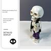 Miniature Skeleton Figurines Hand Carved Skeleton Doll With Sweatshirt Horror Figurines Skull For Household Desk Cupboard
