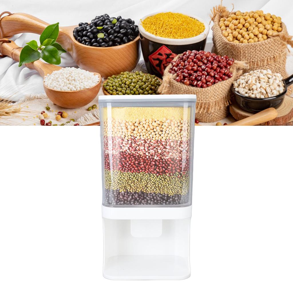 Rice Container tight Storage Dispenser Wall Mounted ed Bucket Press Type Kitchen Supplies