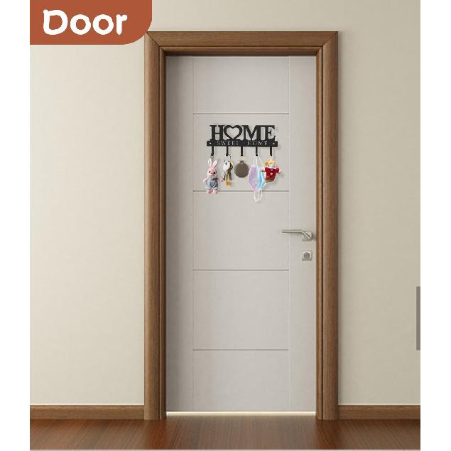 WIPHANY Sweet Home Key Holder Wall Mounted Black Metal Decorative Keys Holder Design Organizer for Key Rack for Entryway Hooks Home Hangers