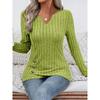 JPNTKY Women's Fashion Casual Solid Color Print Long Sleeve V Neck Blouses & Shirts