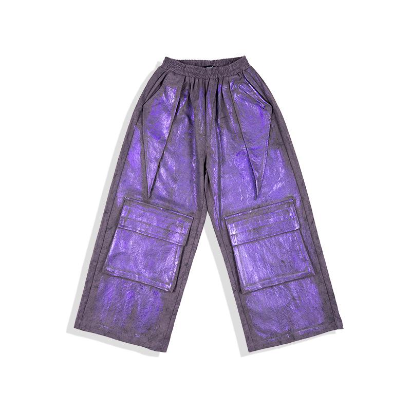 Mädchen Trendiges Pailletten Jazz Tanz Bandeau und Lange Hose Set - Street Dance Performance Kostüm