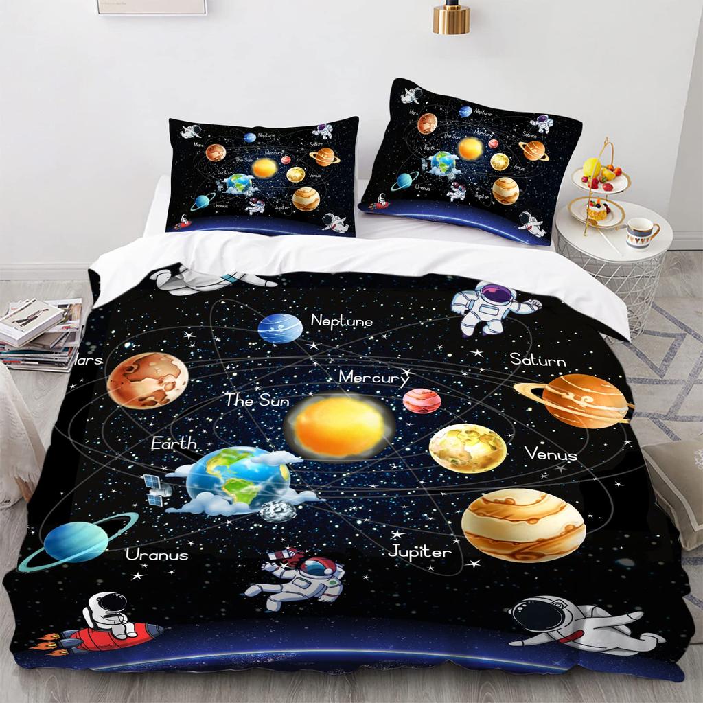 Galakse Planet Trykt Dynetrekk Univers Dekor Sengetøy Dynetrekk Solsystem Ytre Rom Tenåring Barn Gutter 3D Astronomi Tema