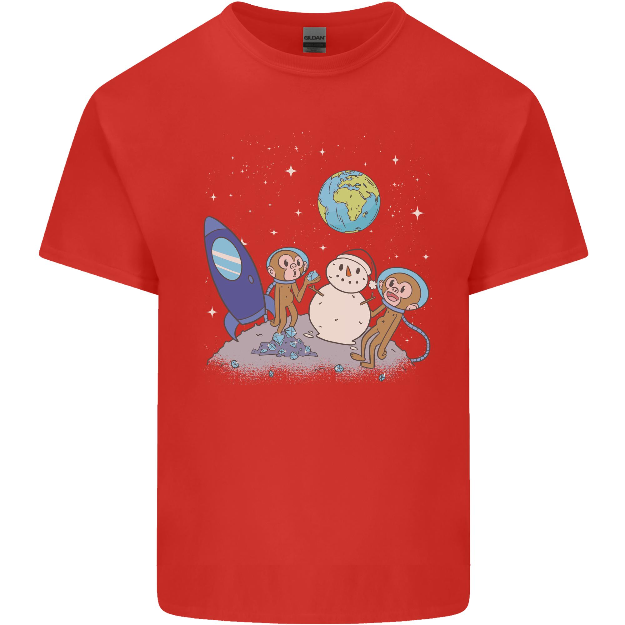 Space Monkeys Aliens UFO Christmas SnowUnisex Unisexs Light Cotton TShirt S