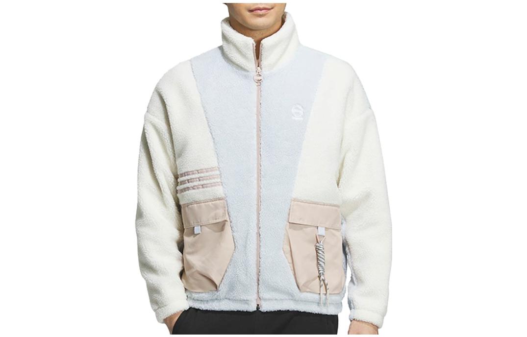 Adidas Neo Jackets Unisex Blue With White Lettering Stand Collar Moderate Workwear IK3434 XL