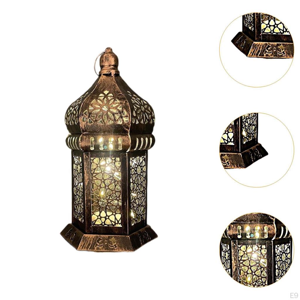 Dekorative Hängelaterne aus Metall, Nachtlampe, Verschnörkelte Licht-Eisenkunst,