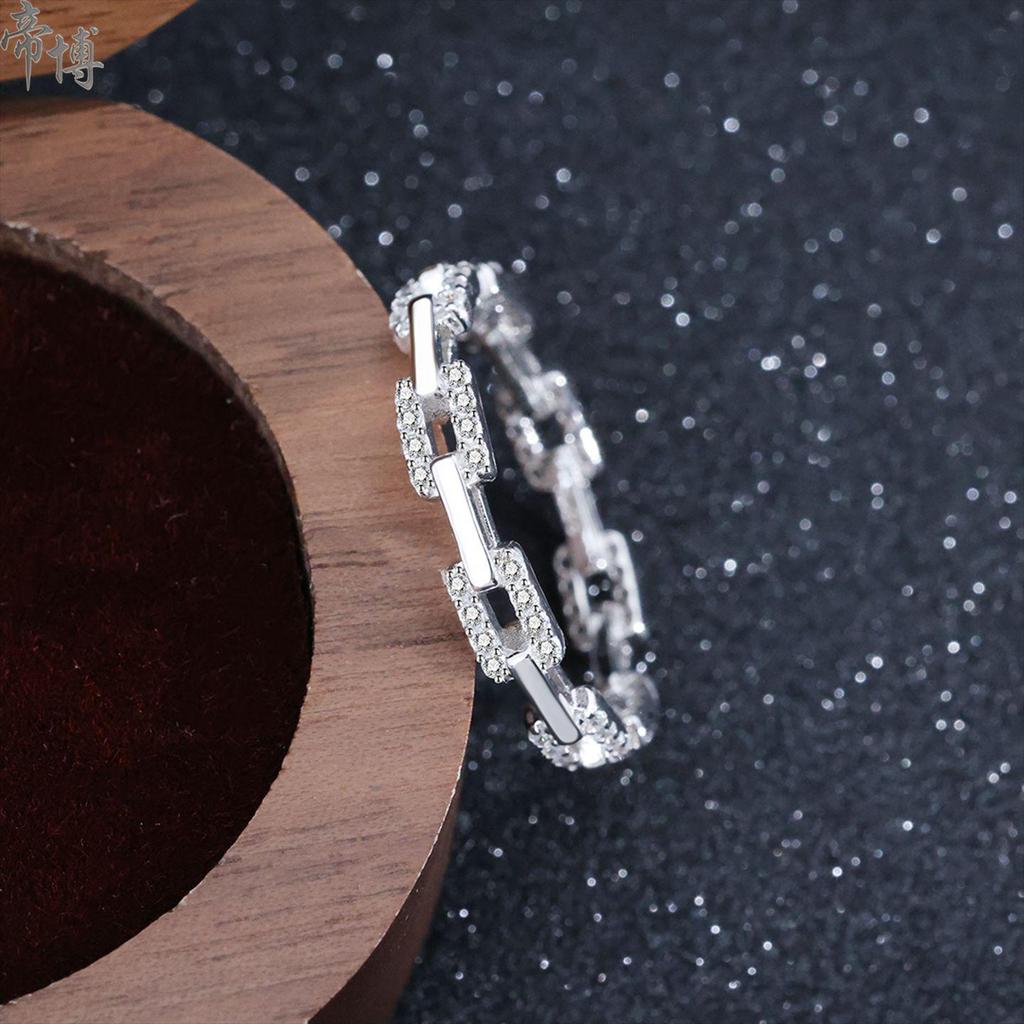 Dibo S925 Sterling Silver European & American Style Chain Ring for Women