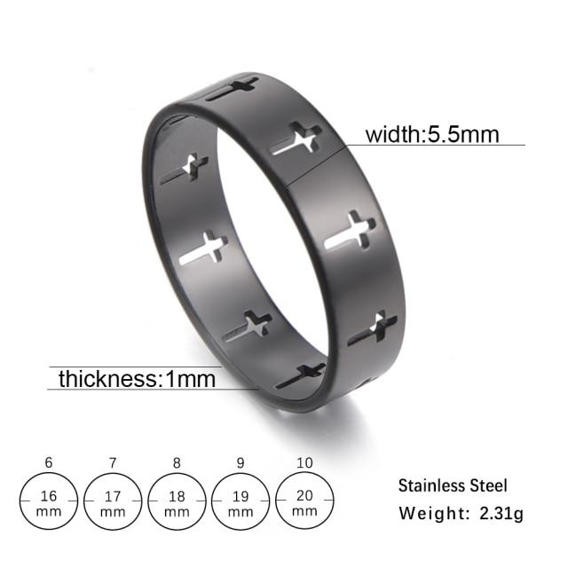 Stainless Steel Couple Rings Stylish Jewelry  Color Color Supernatural Cross Women 'S Men 'S Finger Ring Engagement Bridal Bridal Present Gift