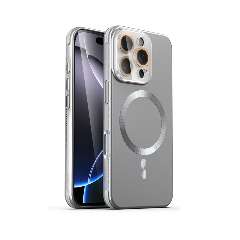 For Magsafe Magnetic Wireless Charging Luxury Solid Color Plating Phone Case For iPhone 16 Pro Max 14 13 15 Pro Max Back Cover