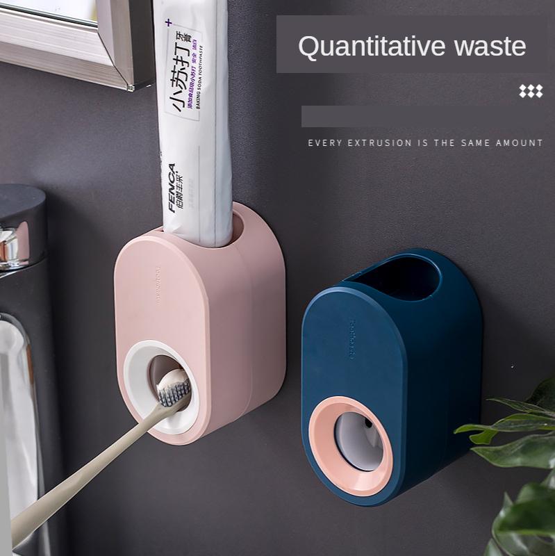 Fully Automatic Toothpaste Dispenser Hole Punched Toothbrush Toothpaste Storage Shelf Wall Hangers  Bathroom Accessories