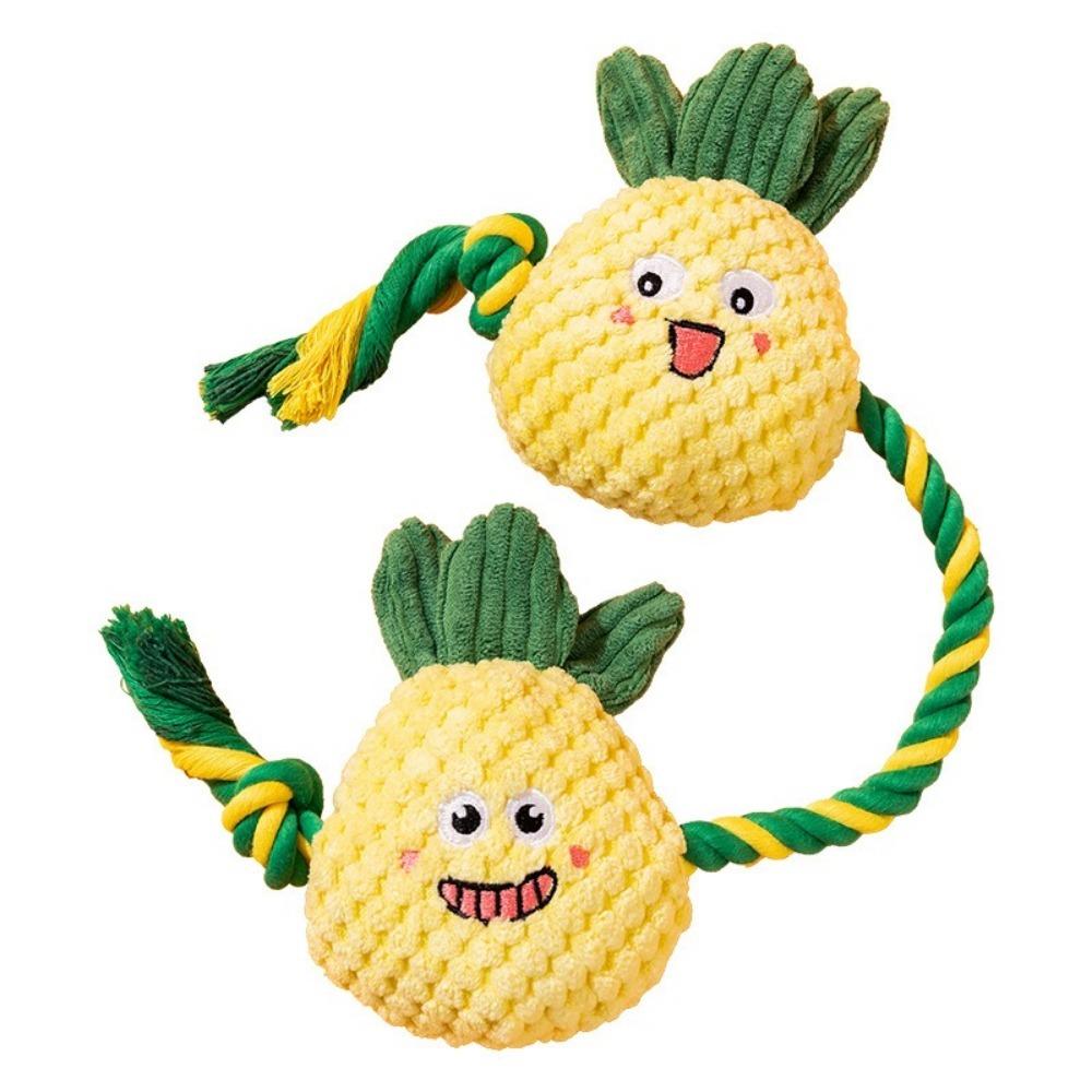 Bite-resistant Dog Plush Toy Knot Training Chew Dog Dental Cleaning Toy Builtin Squeaker Sound Making Dog Sound Squeaky Toy