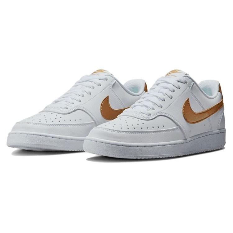 New Nike Women's Court Vision Low Next Nature 'White Metallic Gold' DH3158-105