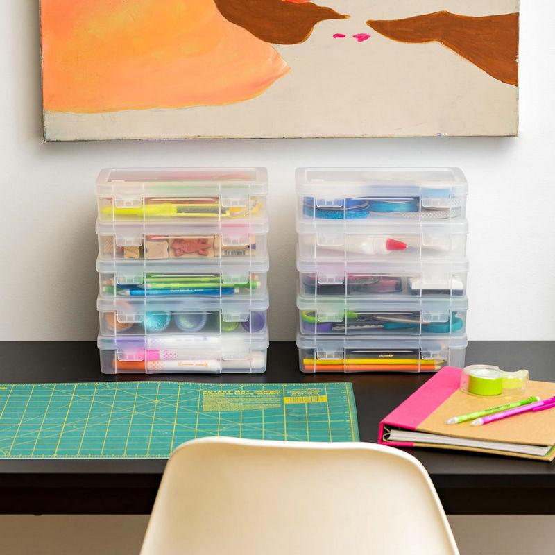 Plastic Storage Containers Box with Lid Big Capacity Clear Rectangle Box for Collecting Small Items, Beads, Crafts Accessories