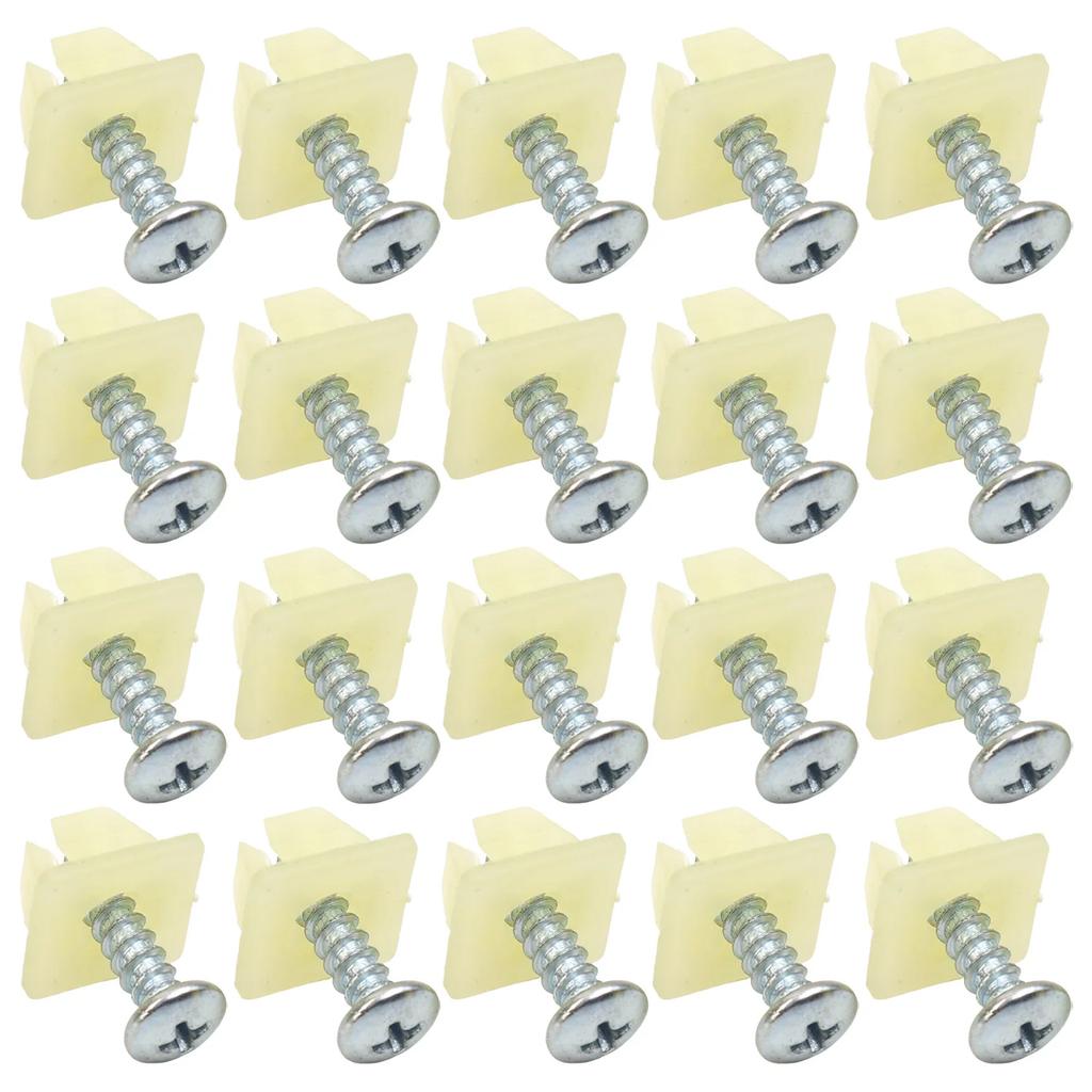 Universal License Plate Screws Mounting Hardware Kit with Nylon for Car Truck SUV Tag Fasteners Bolts Metal Self Tapping Screw