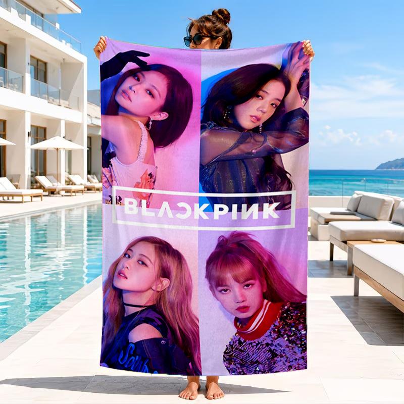 kpop BP Fashion Beach Towel, Microfiber Beach Towel, Perfect For Pool, Beach, Travel, Home Decor Beach Party Fan gifts