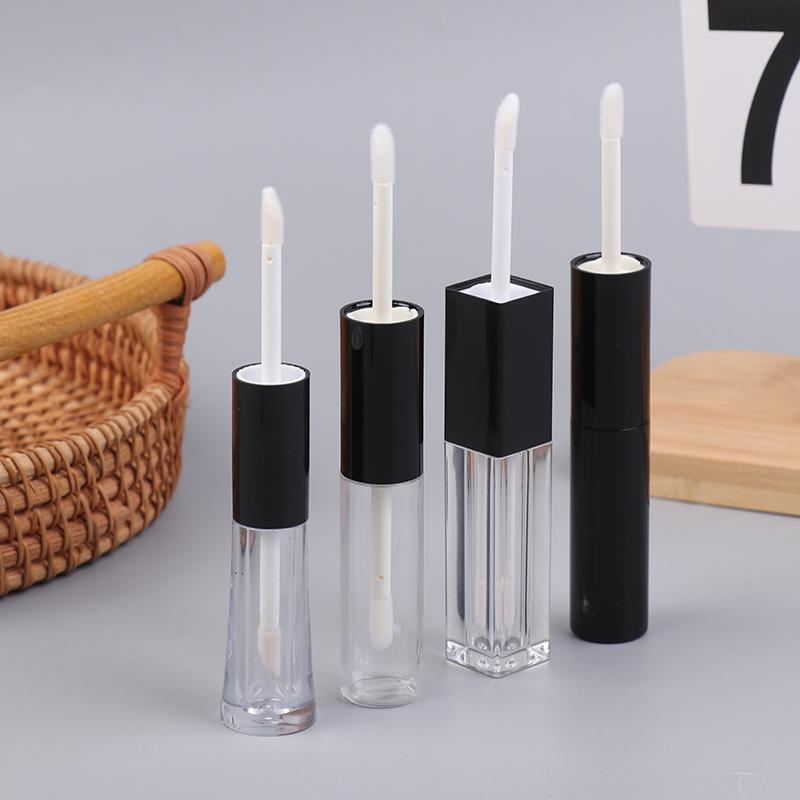 Dobbeltsidig Tom Klar Leppegloss Tube Påfyllbar Mini Leppepomade Flasker Leppestift Beholdere For Reiser Kvinner Jenter Diy Sminke