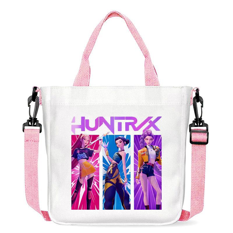 KPop Demon Hunters Theme Women Canvas Shoulder Bag Boys Girls Tote Handbag Anime Fashion Crossbody New Kids Xmas Gifts Kid Friendly Entertaining Fun
