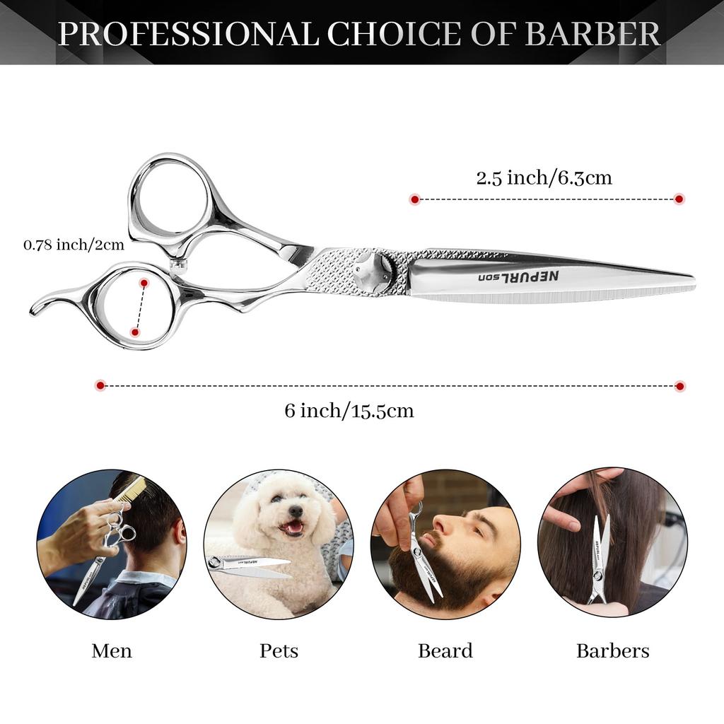 6.0 Inch Nepson Lyl-10 High-End, Hair Scissors, Hair Salon Special, Straight Scissors, Tooth Scissors Vg10