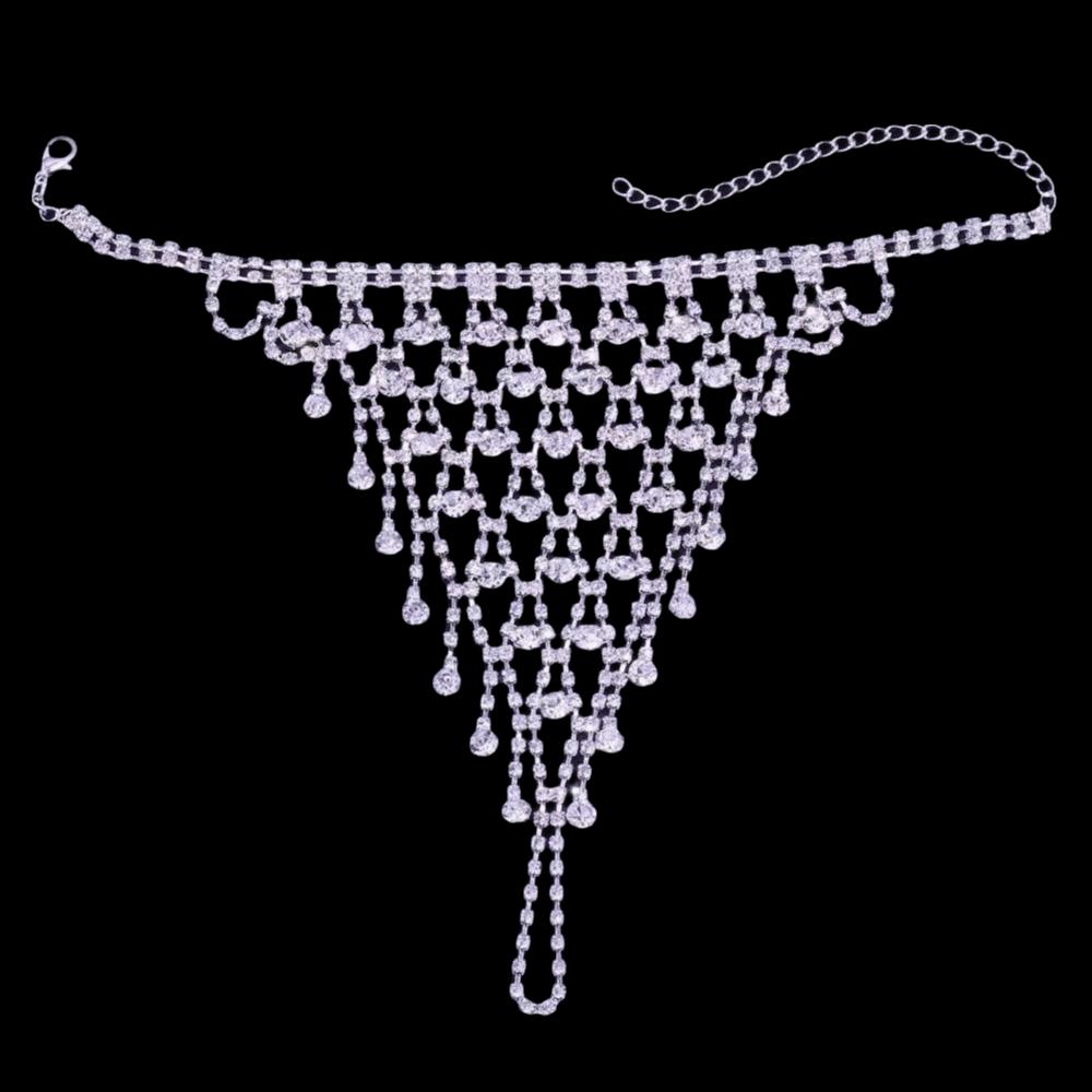 Elegant Rhinestone Bracelet Trendy Hand Crystal Bracelet Chain Finger Bangle Bracelet Beach Party