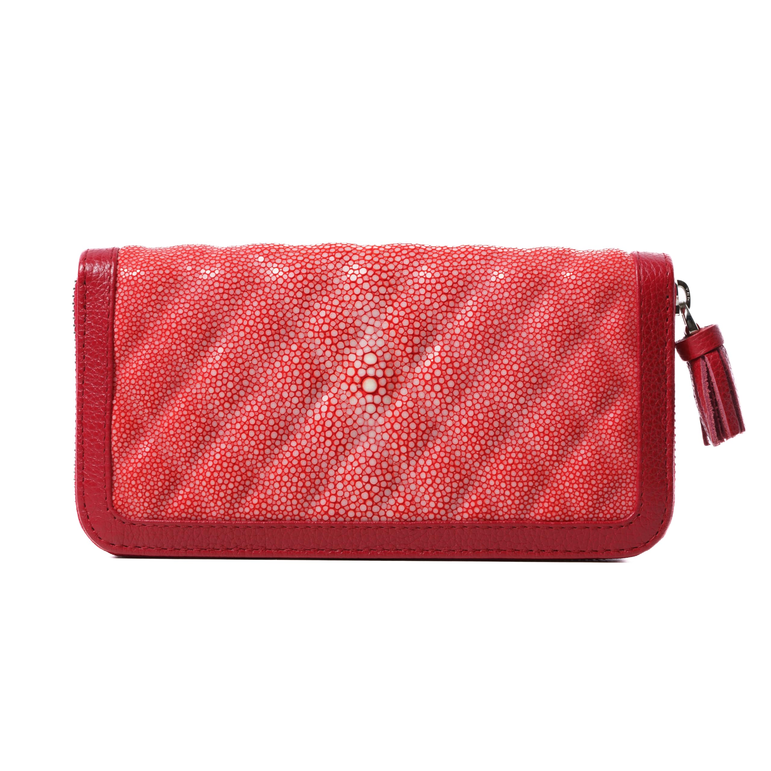 

Кошелек длинный из кожи ската красного цвета [Nallyda] Мателассе