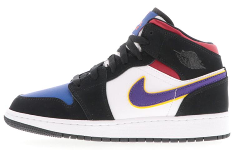 Jordan 1 Mid Lakers Top 3 GS BQ6931-005 37.5