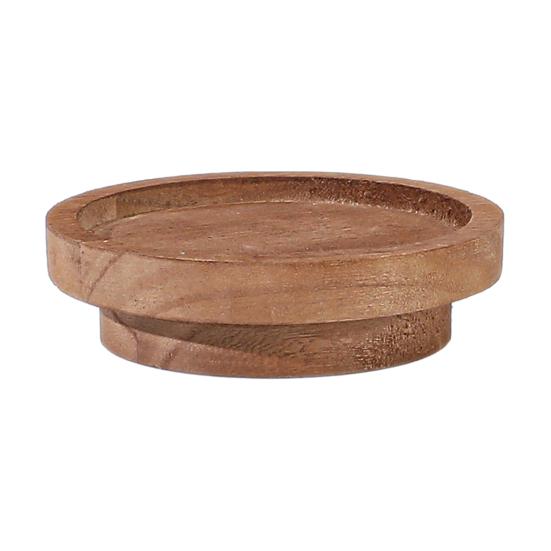 Candle Holder Tray, Round Wood Decorative Candle Plate, Rustic Tealight Pillar Candle Tray for Farmhouse, Kitchen, Coffee Table Decor
