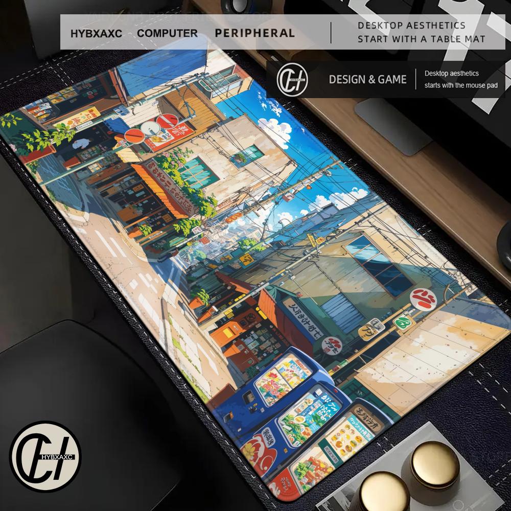 HYBXAXC Japanese Street Style Mouse Pad Gamer HD Large Custom Mousepad XXL Desk Mat Natural Rubber Carpet Gaming Laptop Mice Pad