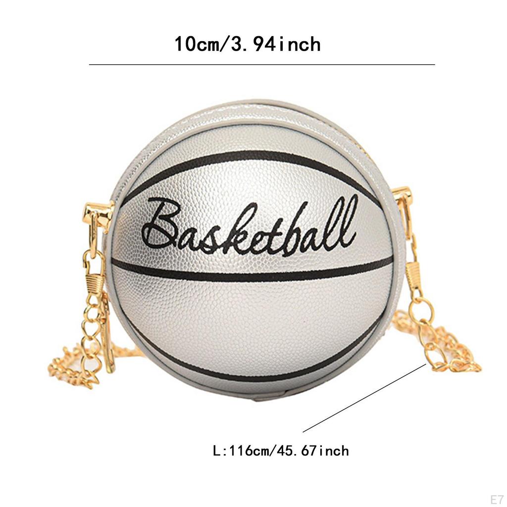 Basketball Shaped Purse Casual Shoulder Bag for Outdoor Commuting Vacation Work