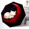 1PC Celestial Cat Lunar Dreams Automatic Folding Umbrella, Portable & Foldable Design with 8 Ribs, 96
