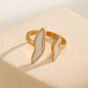 French Retro 18K Gold-Plated Adjustable Stainless Steel Ring - Fade-Resistant Hand Jewelry 