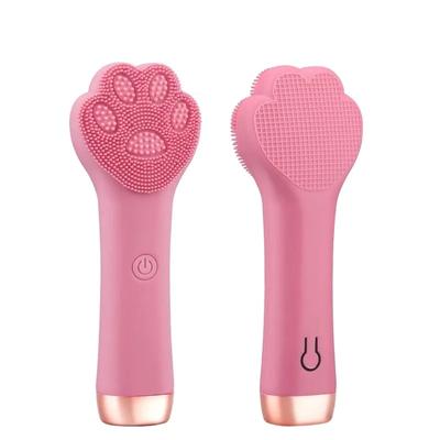 Electric Facial Silicone Cleansing Brush Cat Paw Vibration Massager Blackhead Makeup Remover Pore Clean Face Wash Skin Care Tool