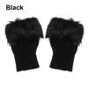 Winter Half Finger Elastic Thicken Warm Warm Mittens Knitted Gloves Faux Rabbit Hair Gloves