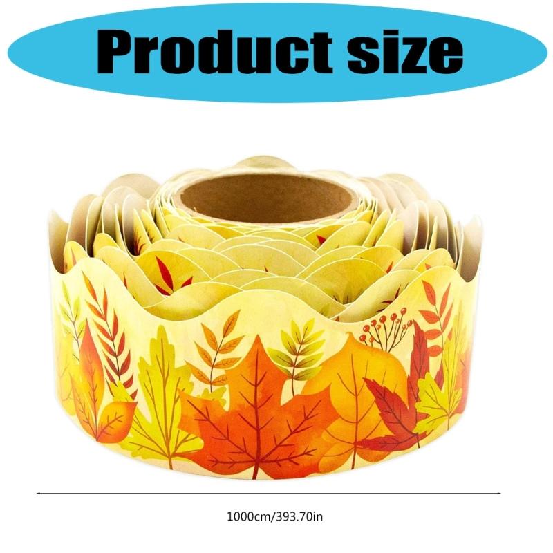 10m Bulletin Board Borders Autumn Classroom Blackboards Maple Leaf Border Trim Decoration for Poster Boards Decoration