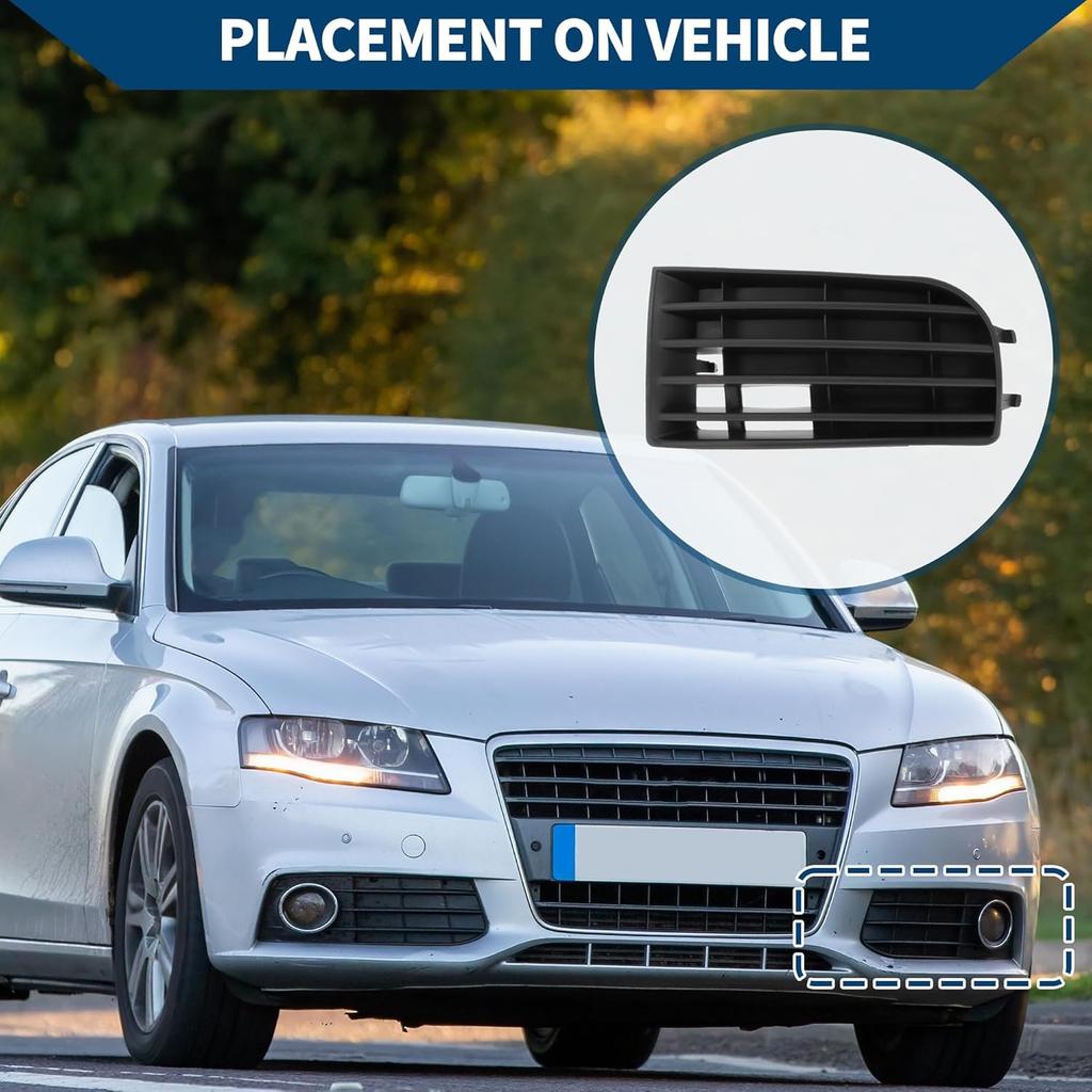 No.1K0853665 Fog Light Grill for Volkswagen Golf 2005-2009 Front Left Front Lower Bumper Fog Light Cover Inserts ABS 1 Pc Black