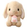 Bunny Stuffed Animal 22cm Cute Soft Plush Rabbit Toy Pillow for Kids Bed Companion Easter Brown Milk Bottle