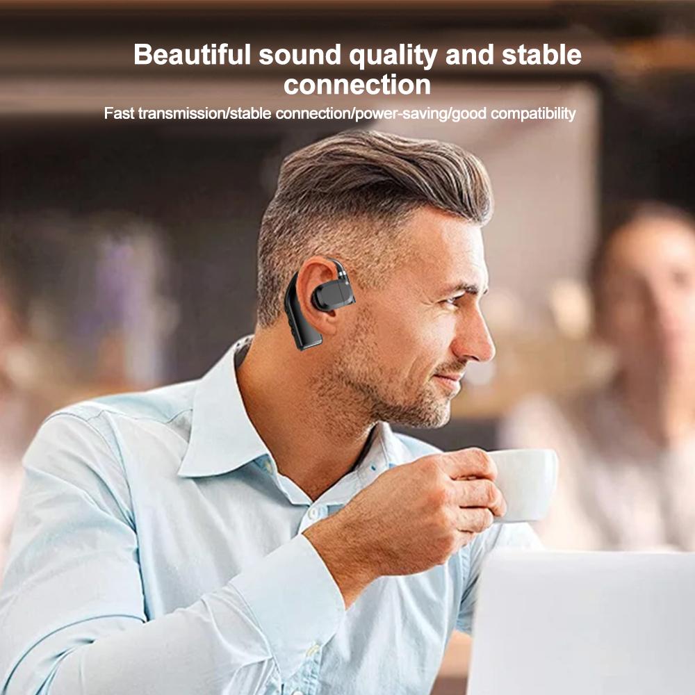 Bezdrátová sluchátka Bluetooth 5.4 s LED displejem Sluchátka s mikrofonem Handsfree s potlačením hluku Headset pro řízení Audifonů