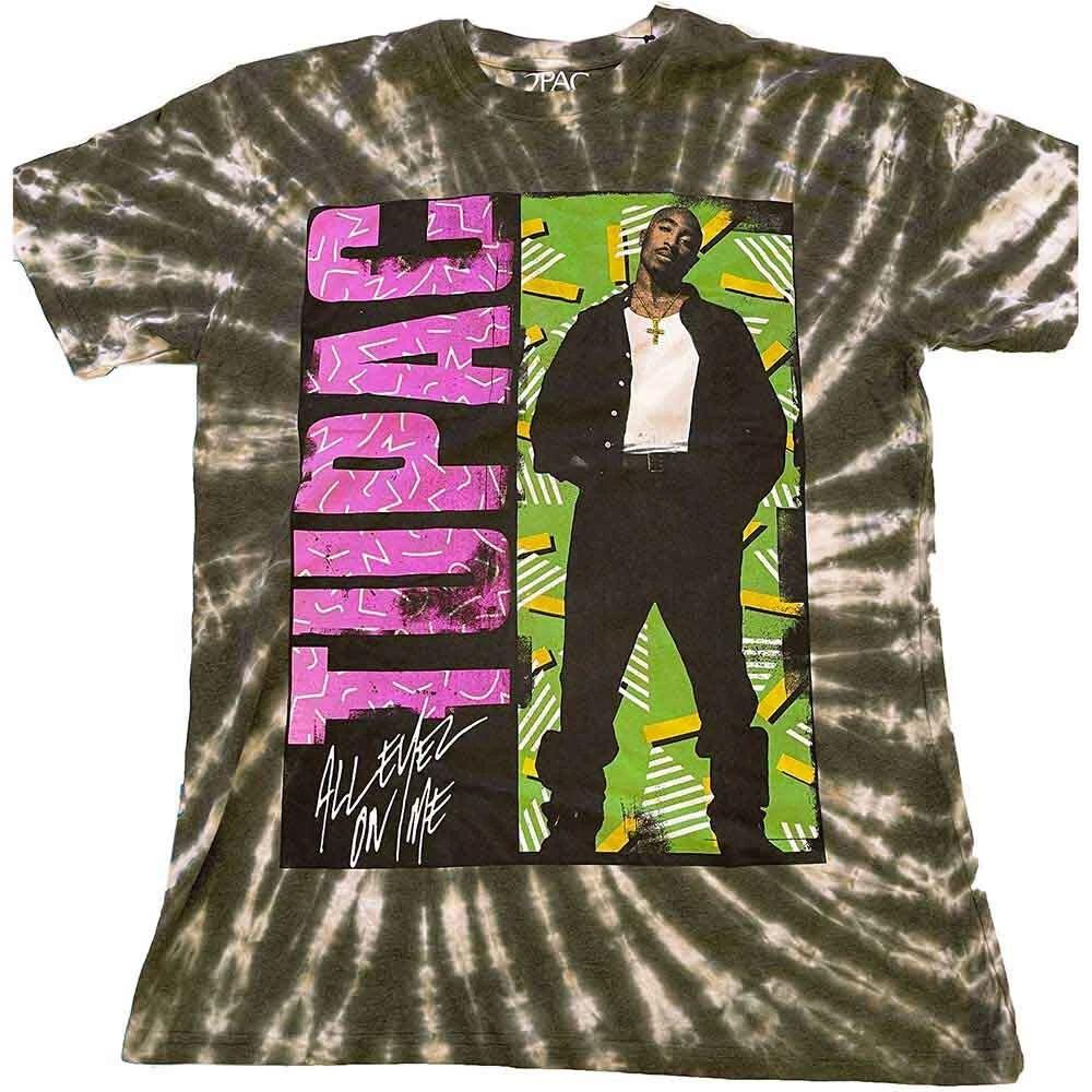 Tupac Unisex T-Shirt: All Eyez On Me (Dye-Wash) (Medium) L